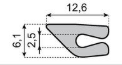 VG-NG50-SX-100 System Plast nyakvezető profil 12,6 x 6,1 mm, szürke UHMWPE (kód: 19S00042NSX-30M)