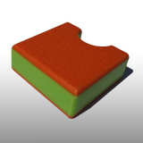 PE300UV-STC narancssárga-zöld-n. 15 x 1500 x 3000 mm - PE-HD (nagy sűr. polietilén), UV-álló, strukturált, 3 rét. műanyag tábla