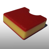 PE300UV-STC piros-sárga-piros 19 x 1220 x 3000 mm - PE-HD (nagy sűr. polietilén), UV-álló, strukturált f., 3 rétegű műanyag tábla