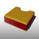 PE300UV-STC sárga-piros-sárga 19 x 1500 x 3000 mm - PE-HD (nagy sűr. polietilén), UV-álló, strukturált, 3 rét. műanyag tábla