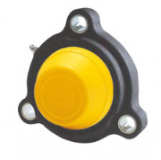 UCFG207-35M-CEC - System Plast peremcsapágy, 3 csavarral rögz., 35mm tengelyhez, hernyócsavaros, sárga színű zárt kupakkal (kód: 52207GR)