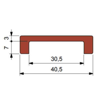 Rexnord CHN GUIDE 784 C-PROF W40XT3X30.5MM ULF3M láncvezető alkatrész