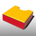 PE300UV sárga-piros-sárga  15 x 1500 x 3000 mm  -  PE-HD, UV-álló, strukt., 3 rétegű műa.