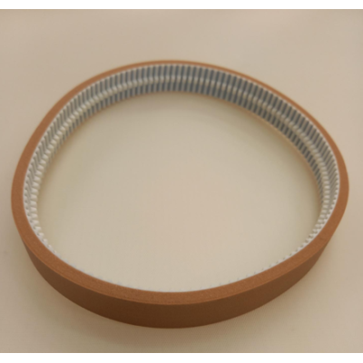 TG5 K6 640 25 mm PU acélszálas + 6 mm vastag barna Sylomer bevonat fogazott szíj végtelenítve