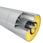 Interroll Series 1700KXO kúpos szabadonfutó görgő