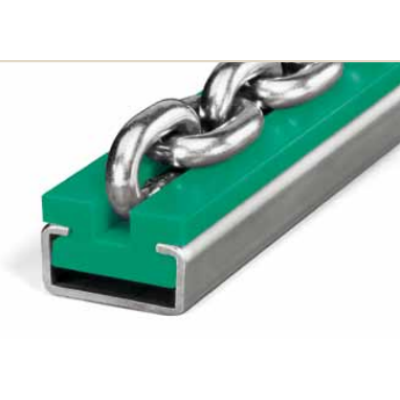 Láncvezető szemeslánchoz, CRU, 13 mm (2 m-es szálakban), PE-UHMW (ultranagy molekulájú polietilén Láncvezető szemeslánchoz, CRU, 13 mm (2 m-es szálakban), PE-UHMW (ultranagy molekulájú polietilén