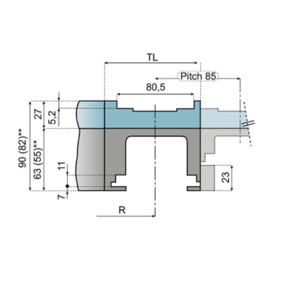 System Plast KMD24-90-04A mágneses kanyarív System Plast KMD24-90-04A mágneses kanyarív