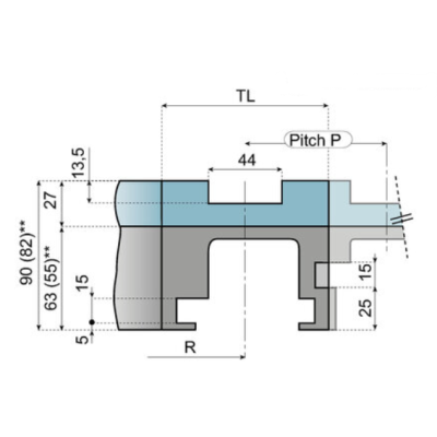 System Plast KMD84-90-01A mágneses kanyarív System Plast KMD84-90-01A mágneses kanyarív