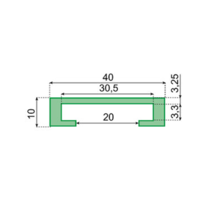 System Plast VG-P330M-G-10 csúszóprofil System Plast VG-P330M-G-10 csúszóprofil