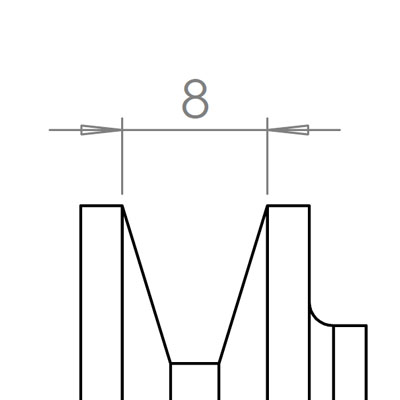 8 mm széles ékprofilban futó szíjak